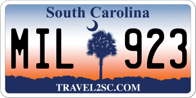 SC license plate MIL923