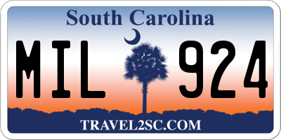 SC license plate MIL924
