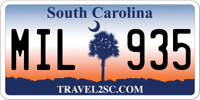 SC license plate MIL935