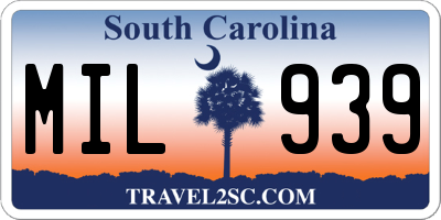 SC license plate MIL939