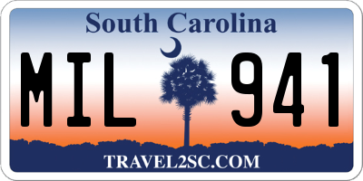 SC license plate MIL941