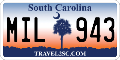 SC license plate MIL943