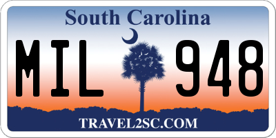 SC license plate MIL948