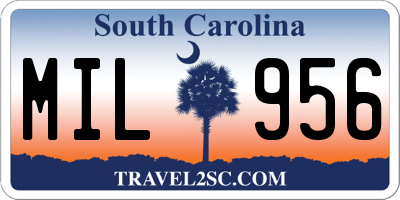 SC license plate MIL956