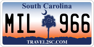 SC license plate MIL966
