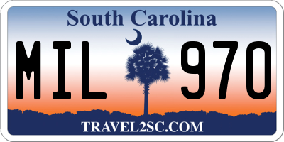 SC license plate MIL970