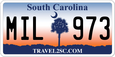 SC license plate MIL973