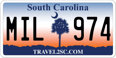 SC license plate MIL974