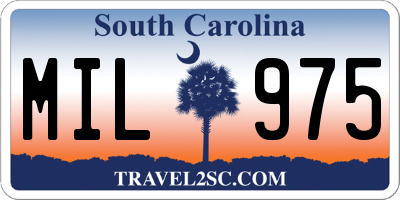 SC license plate MIL975