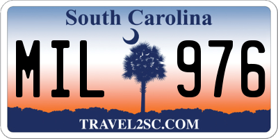 SC license plate MIL976