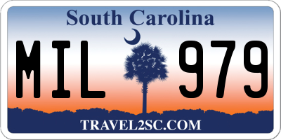 SC license plate MIL979