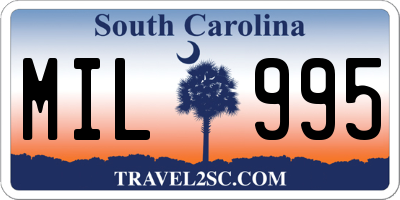 SC license plate MIL995
