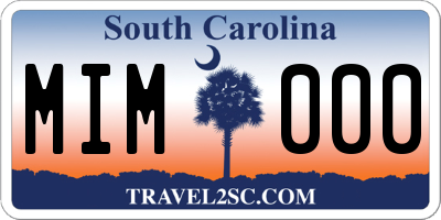 SC license plate MIM000