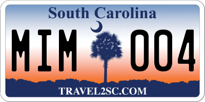 SC license plate MIM004