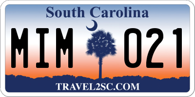 SC license plate MIM021