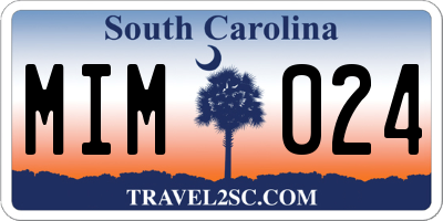 SC license plate MIM024