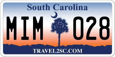 SC license plate MIM028