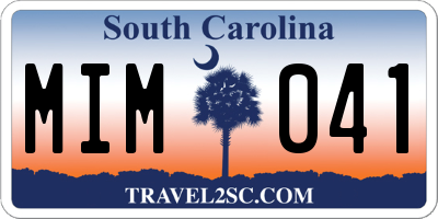 SC license plate MIM041