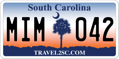 SC license plate MIM042