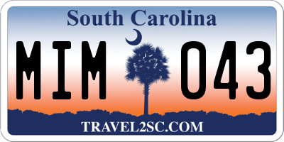 SC license plate MIM043
