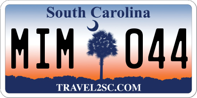 SC license plate MIM044