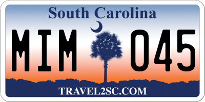 SC license plate MIM045