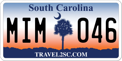 SC license plate MIM046