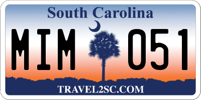 SC license plate MIM051