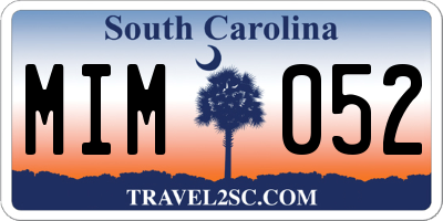 SC license plate MIM052