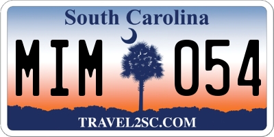 SC license plate MIM054