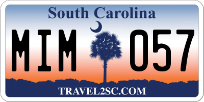 SC license plate MIM057