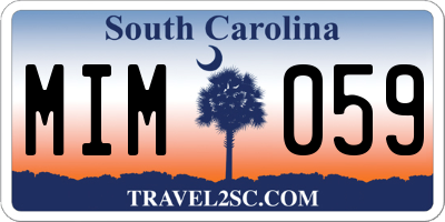 SC license plate MIM059