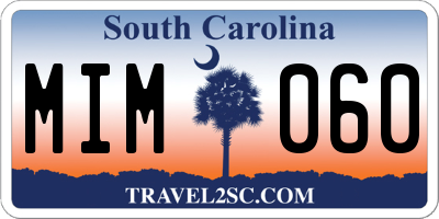 SC license plate MIM060