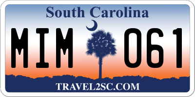 SC license plate MIM061