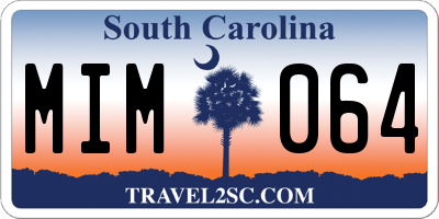 SC license plate MIM064