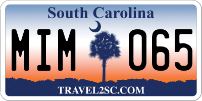 SC license plate MIM065