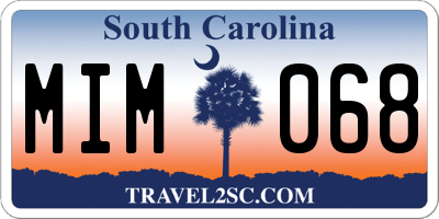 SC license plate MIM068