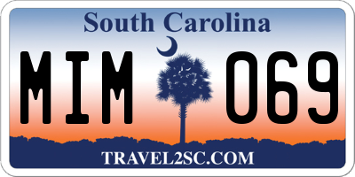 SC license plate MIM069