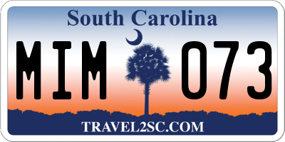 SC license plate MIM073