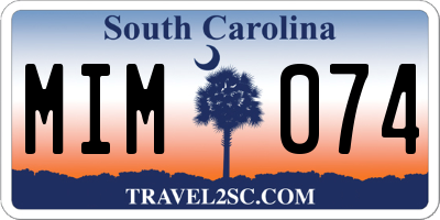 SC license plate MIM074