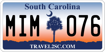 SC license plate MIM076