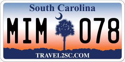 SC license plate MIM078