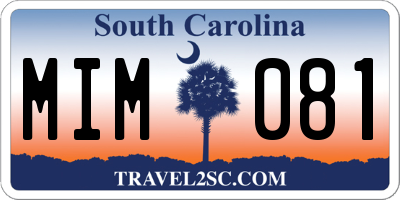 SC license plate MIM081