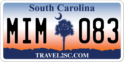 SC license plate MIM083