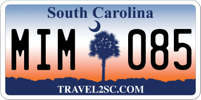 SC license plate MIM085