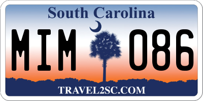 SC license plate MIM086