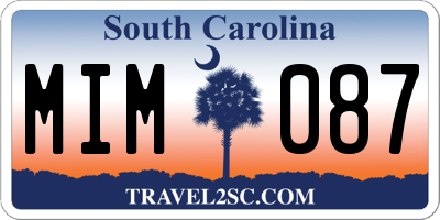 SC license plate MIM087