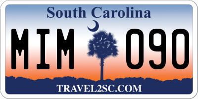 SC license plate MIM090