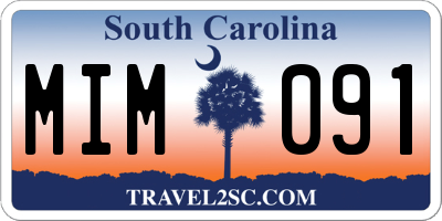 SC license plate MIM091