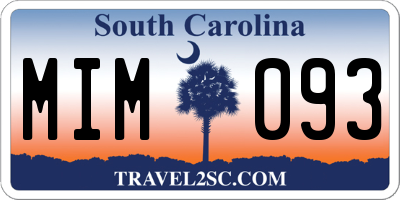 SC license plate MIM093